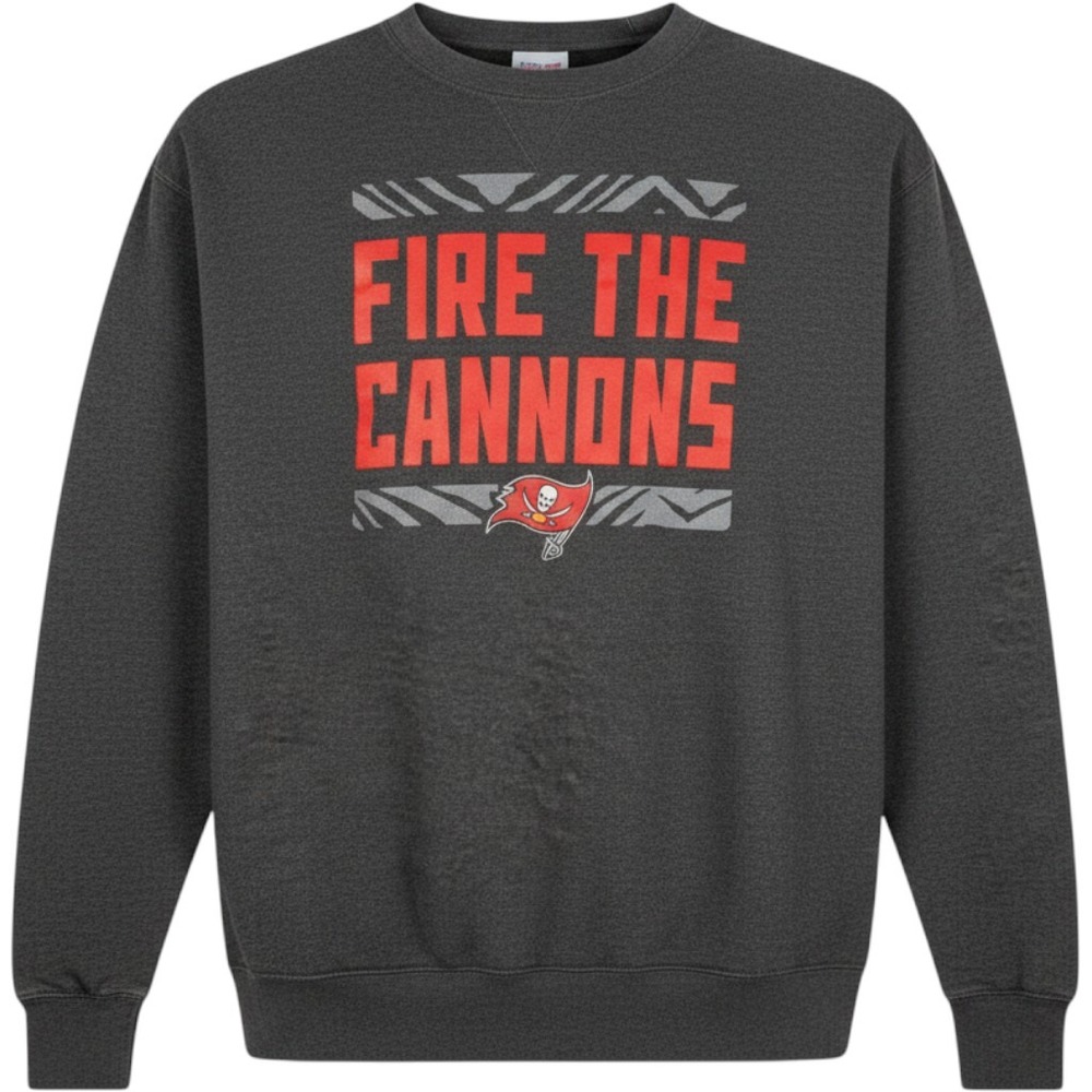 Zubaz NFL‎ Tampa Bay Buccaneers Sweatshirt XL Charcoal Fire The Cannons